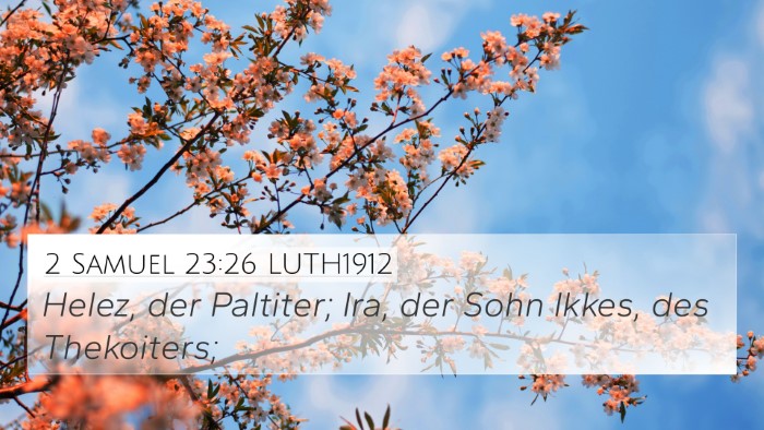 2 Samuel 23:26 LUTH1912 Bible Verse Image