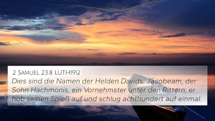 2 Samuel 23:8 LUTH1912 Bible Verse Image