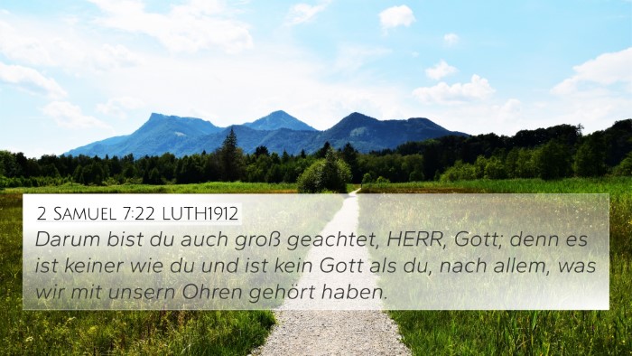 2 Samuel 7:22 LUTH1912 Bible Verse Image