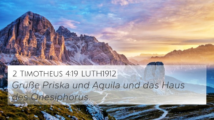 2 Timotheus 4:19 LUTH1912 4K Wallpaper - Grüße Priska und Aquila und das Haus des - 4K Wallpaper Bible Verse