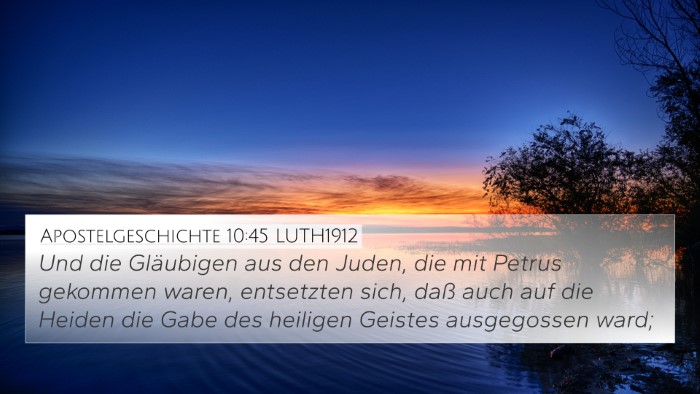 Apostelgeschichte 10:45 LUTH1912 Bible Verse Image