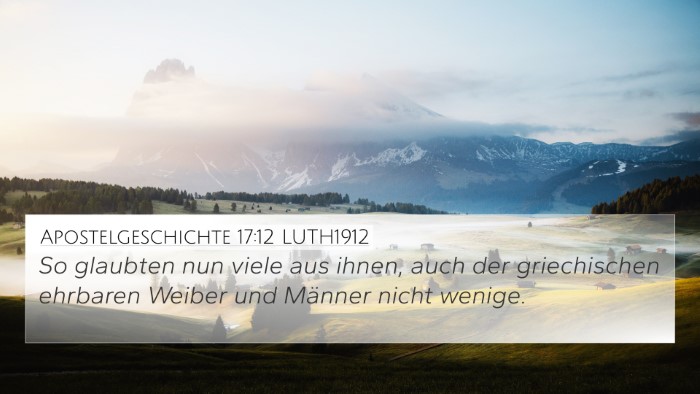 Apostelgeschichte 17:12 LUTH1912 Bible Verse Image