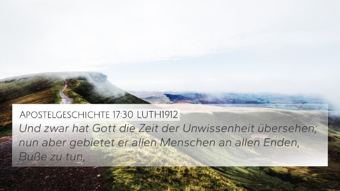 Apostelgeschichte 17:30 LUTH1912 Bible Verse Image