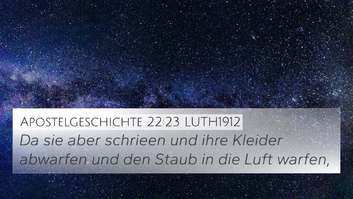 Apostelgeschichte 22:23 LUTH1912 Bible Verse Image