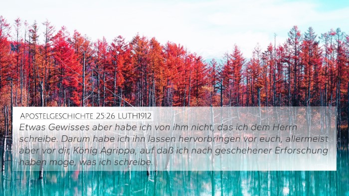 Apostelgeschichte 25:26 LUTH1912 Bible Verse Image