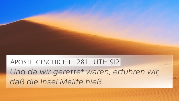 Apostelgeschichte 28:1 LUTH1912 Bible Verse Image