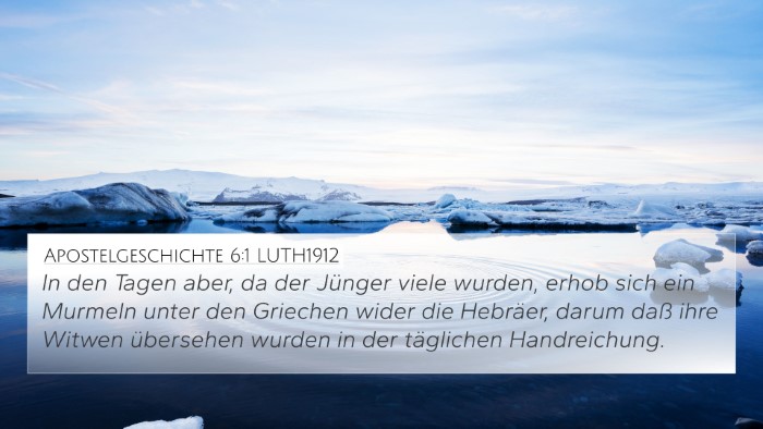 Apostelgeschichte 6:1 LUTH1912 Bible Verse Image