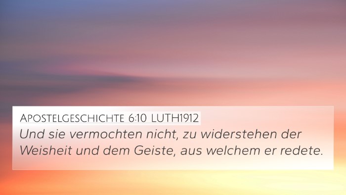 Apostelgeschichte 6:10 LUTH1912 Bible Verse Image