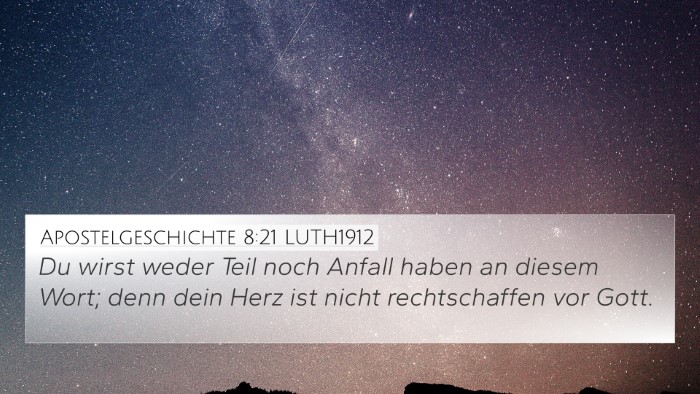 Apostelgeschichte 8:21 LUTH1912 Bible Verse Image