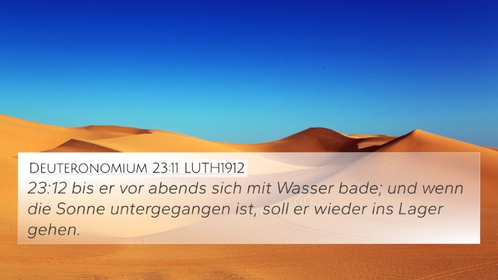 Deuteronomium 23:11 LUTH1912 4K Wallpaper - 23:12 bis er vor abends sich mit Wasser bade; und - 4K Wallpaper Bible Verse