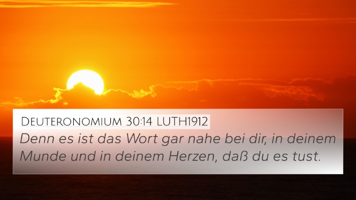 Deuteronomium 30:14 LUTH1912 4K Wallpaper - Denn es ist das Wort gar nahe bei dir, in deinem - 4K Wallpaper Bible Verse