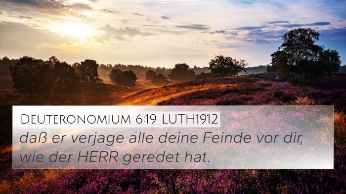 Deuteronomium 6:19 LUTH1912 4K Wallpaper - daß er verjage alle deine Feinde vor dir, wie - 4K Wallpaper Bible Verse