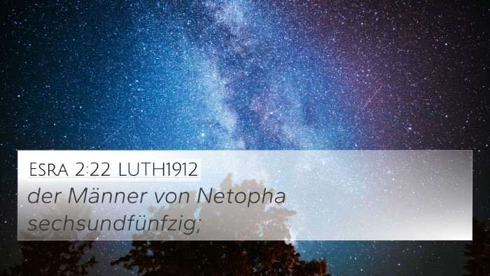 Esra 2:22 LUTH1912 4K Wallpaper - der Männer von Netopha - 4K Wallpaper Bible Verse
