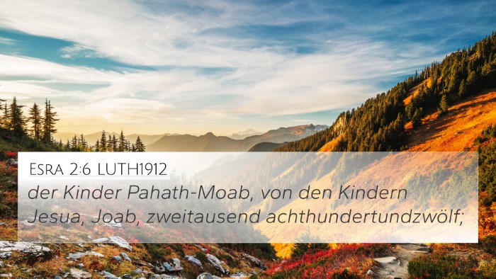 Esra 2:6 LUTH1912 4K Wallpaper - der Kinder Pahath-Moab, von den Kindern Jesua, - 4K Wallpaper Bible Verse