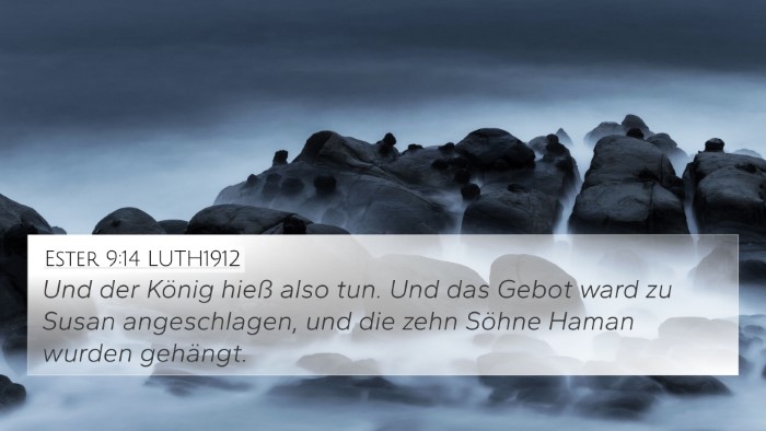 Ester 9:14 LUTH1912 Bible Verse Image