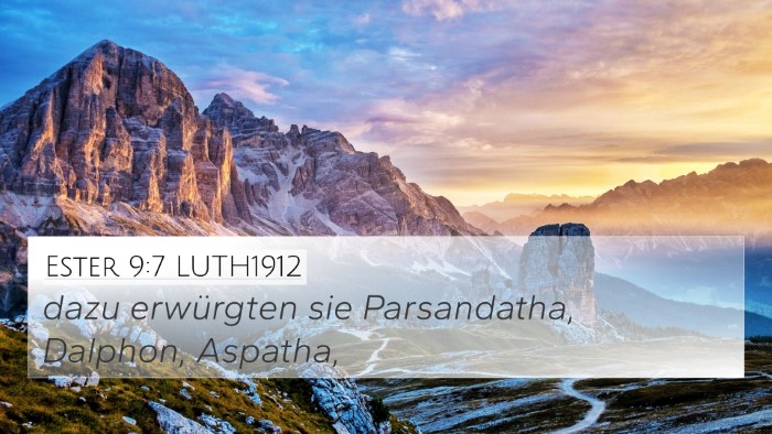 Ester 9:7 LUTH1912 Bible Verse Image