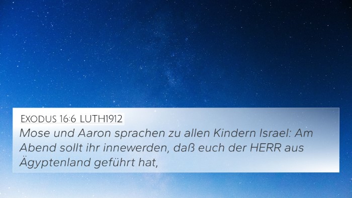 Exodus 16:6 LUTH1912 4K Wallpaper - Mose und Aaron sprachen zu allen Kindern Israel: - 4K Wallpaper Bible Verse
