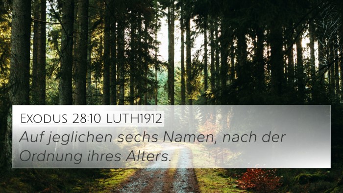 Exodus 28:10 LUTH1912 4K Wallpaper - Auf jeglichen sechs Namen, nach der Ordnung ihres - 4K Wallpaper Bible Verse