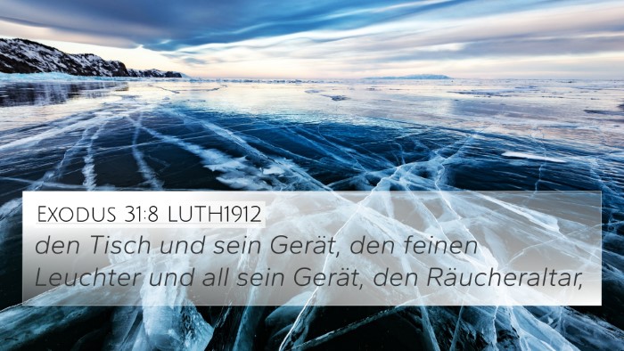 Exodus 31:8 LUTH1912 Bible Verse Image