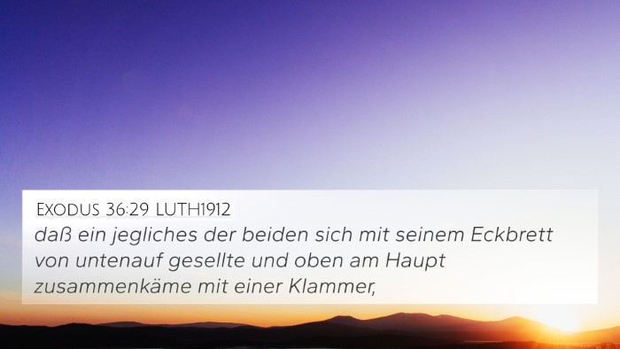 Exodus 36:29 LUTH1912 4K Wallpaper - daß ein jegliches der beiden sich mit seinem - 4K Wallpaper Bible Verse
