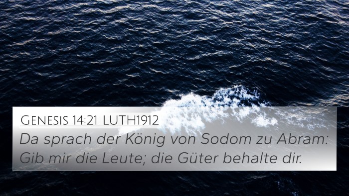 Genesis 14:21 LUTH1912 Bible Verse Image