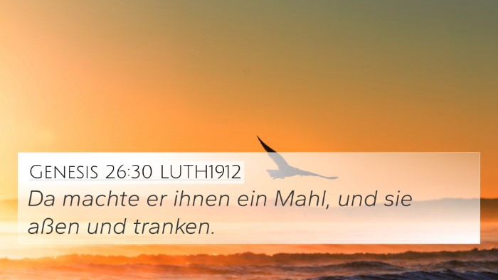 Genesis 26:30 LUTH1912 Bible Verse Image
