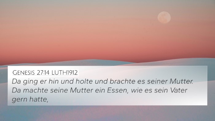 Genesis 27:14 LUTH1912 4K Wallpaper - Da ging er hin und holte und brachte es seiner - 4K Wallpaper Bible Verse