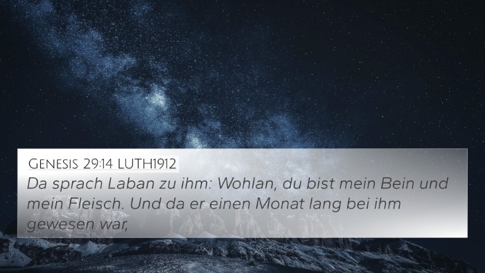 Genesis 29:14 LUTH1912 Bible Verse Image