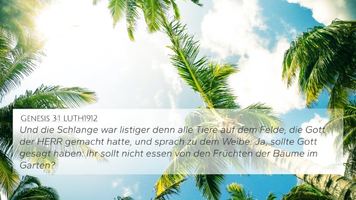 Genesis 3:1 LUTH1912 4K Wallpaper - Und die Schlange war listiger denn alle Tiere auf - 4K Wallpaper Bible Verse