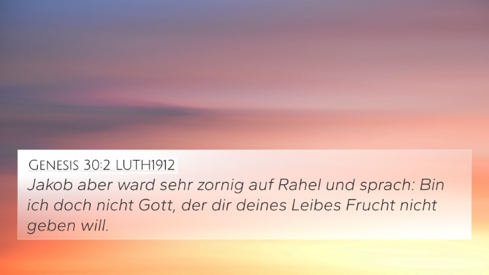Genesis 30:2 LUTH1912 Bible Verse Image