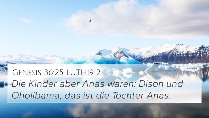 Genesis 36:25 LUTH1912 Bible Verse Image
