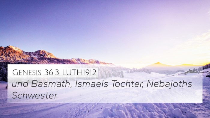 Genesis 36:3 LUTH1912 Bible Verse Image