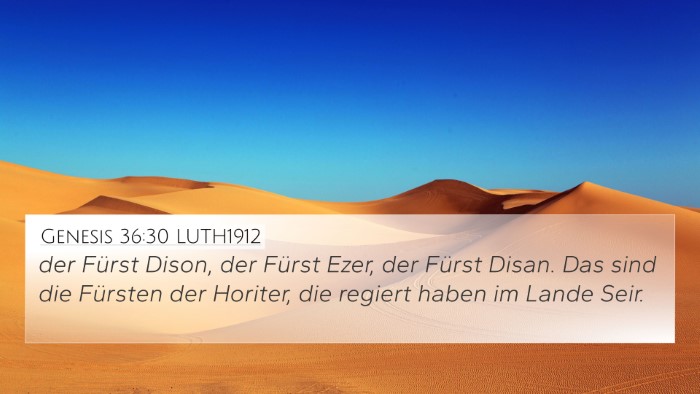 Genesis 36:30 LUTH1912 Bible Verse Image