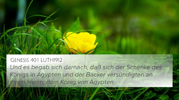 Genesis 40:1 LUTH1912 4K Wallpaper - Und es begab sich darnach, daß sich der Schenke - 4K Wallpaper Bible Verse