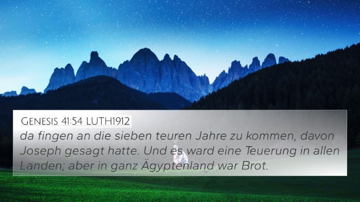 Genesis 41:54 LUTH1912 Bible Verse Image