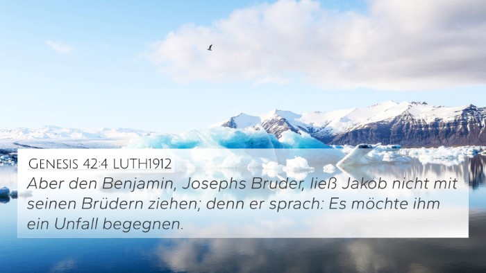 Genesis 42:4 LUTH1912 4K Wallpaper - Aber den Benjamin, Josephs Bruder, ließ Jakob - 4K Wallpaper Bible Verse