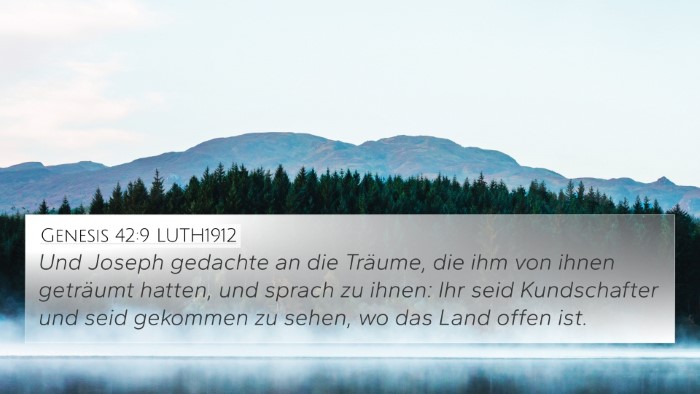 Genesis 42:9 LUTH1912 Bible Verse Image