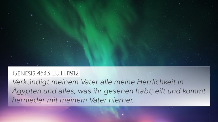 Genesis 45:13 LUTH1912 Bible Verse Image