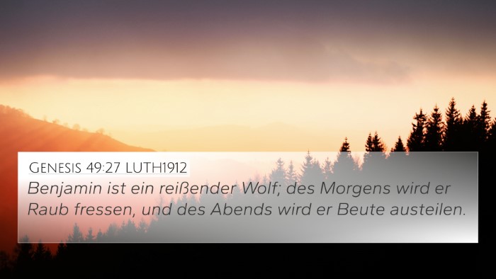 Genesis 49:27 LUTH1912 Bible Verse Image
