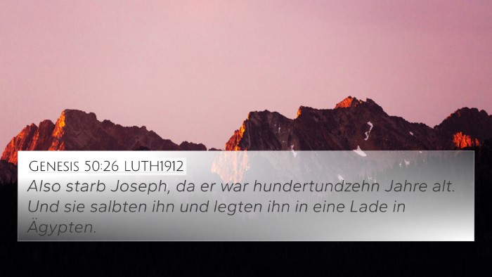 Genesis 50:26 LUTH1912 4K Wallpaper - Also starb Joseph, da er war hundertundzehn Jahre - 4K Wallpaper Bible Verse