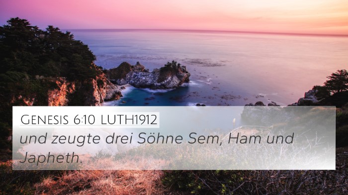 Genesis 6:10 LUTH1912 Bible Verse Image