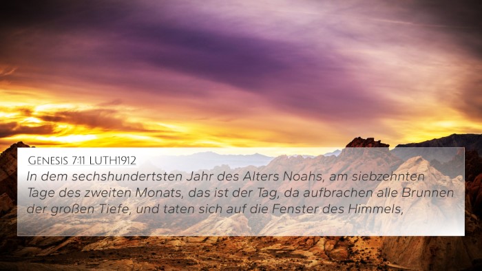 Genesis 7:11 LUTH1912 Bible Verse Image