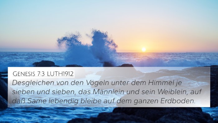 Genesis 7:3 LUTH1912 4K Wallpaper - Desgleichen von den Vögeln unter dem Himmel je - 4K Wallpaper Bible Verse
