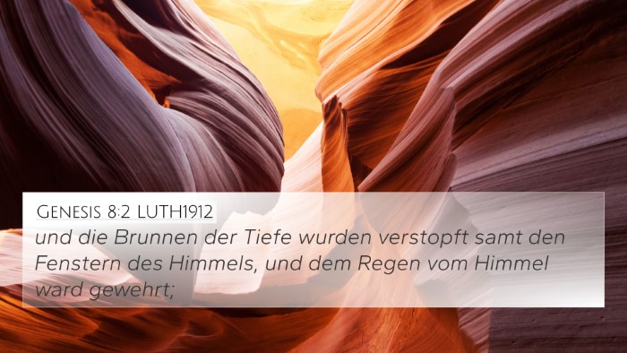 Genesis 8:2 LUTH1912 4K Wallpaper - und die Brunnen der Tiefe wurden verstopft samt - 4K Wallpaper Bible Verse