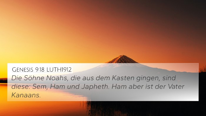 Genesis 9:18 LUTH1912 Bible Verse Image