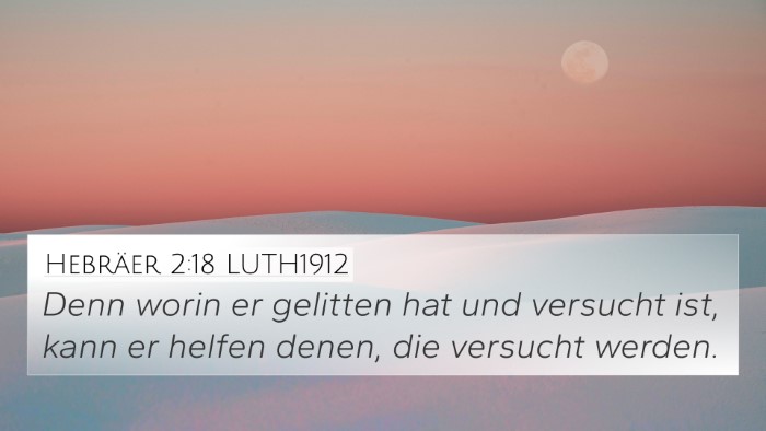 Hebräer 2:18 LUTH1912 Bible Verse Image