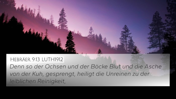 Hebräer 9:13 LUTH1912 Bible Verse Image