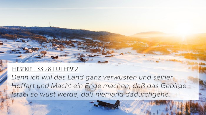 Hesekiel 33:28 LUTH1912 Bible Verse Image