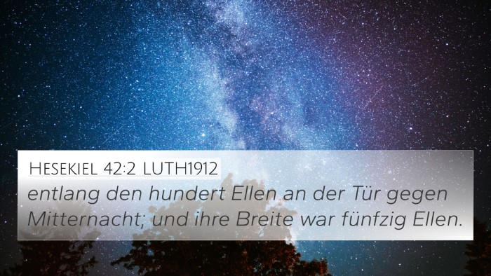 Hesekiel 42:2 LUTH1912 4K Wallpaper - entlang den hundert Ellen an der Tür gegen - 4K Wallpaper Bible Verse
