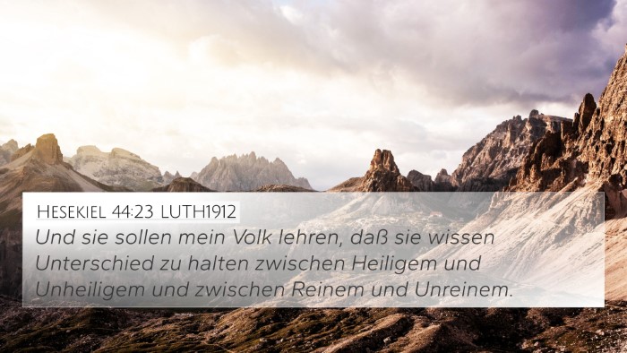Hesekiel 44:23 LUTH1912 Bible Verse Image